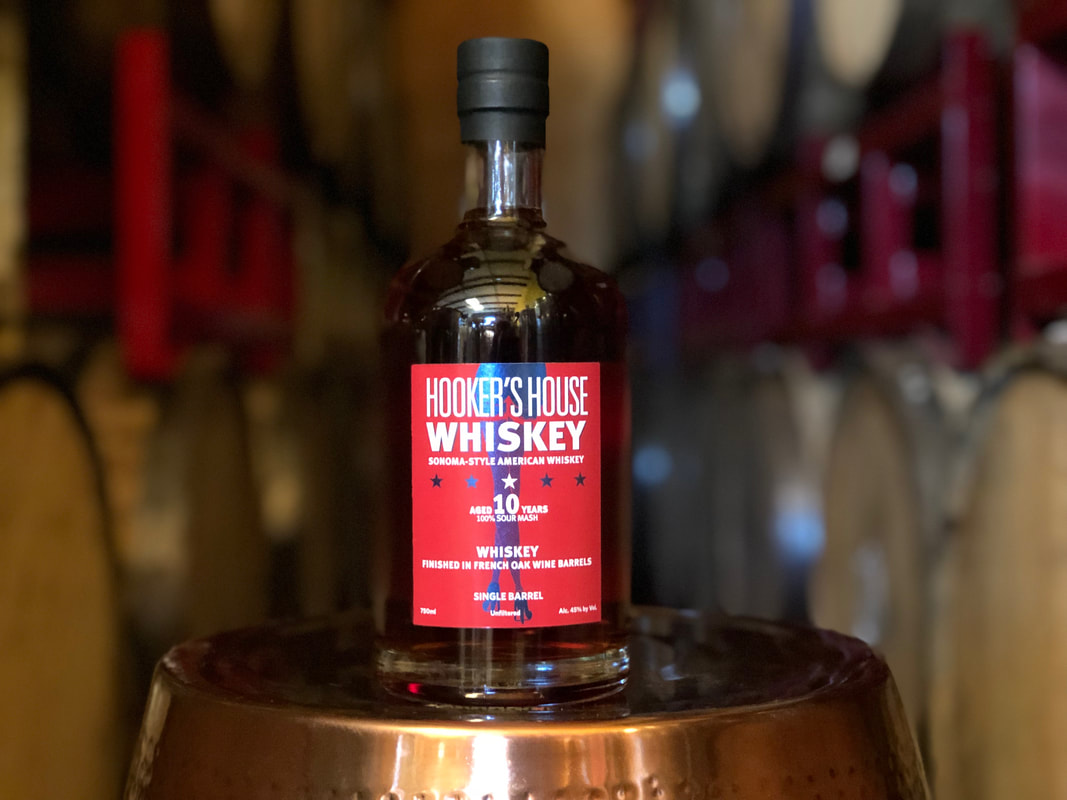 Whiskey bottle in distillery