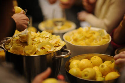 Lemon-peeling party for Limoncello
